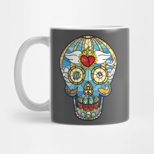 Mexican Calavera Skull in Stained Glass Theme Mug